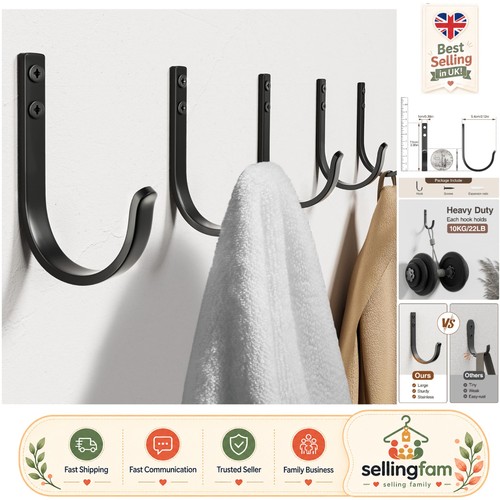Aluminum wall hooks 5 pack - aluminum,